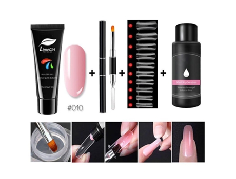 15ml/4pcs Poly Gel Set Gel De Construção Rápida Para Extensões De Unhas Poly Gel Kit Nail Art Para Extensões De Unhas Solução Deslizante Limegirl