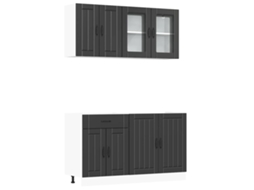 Conjunto de 4 peças de armários de cozinha Lucca Preto MAISON EXCLUSIVE