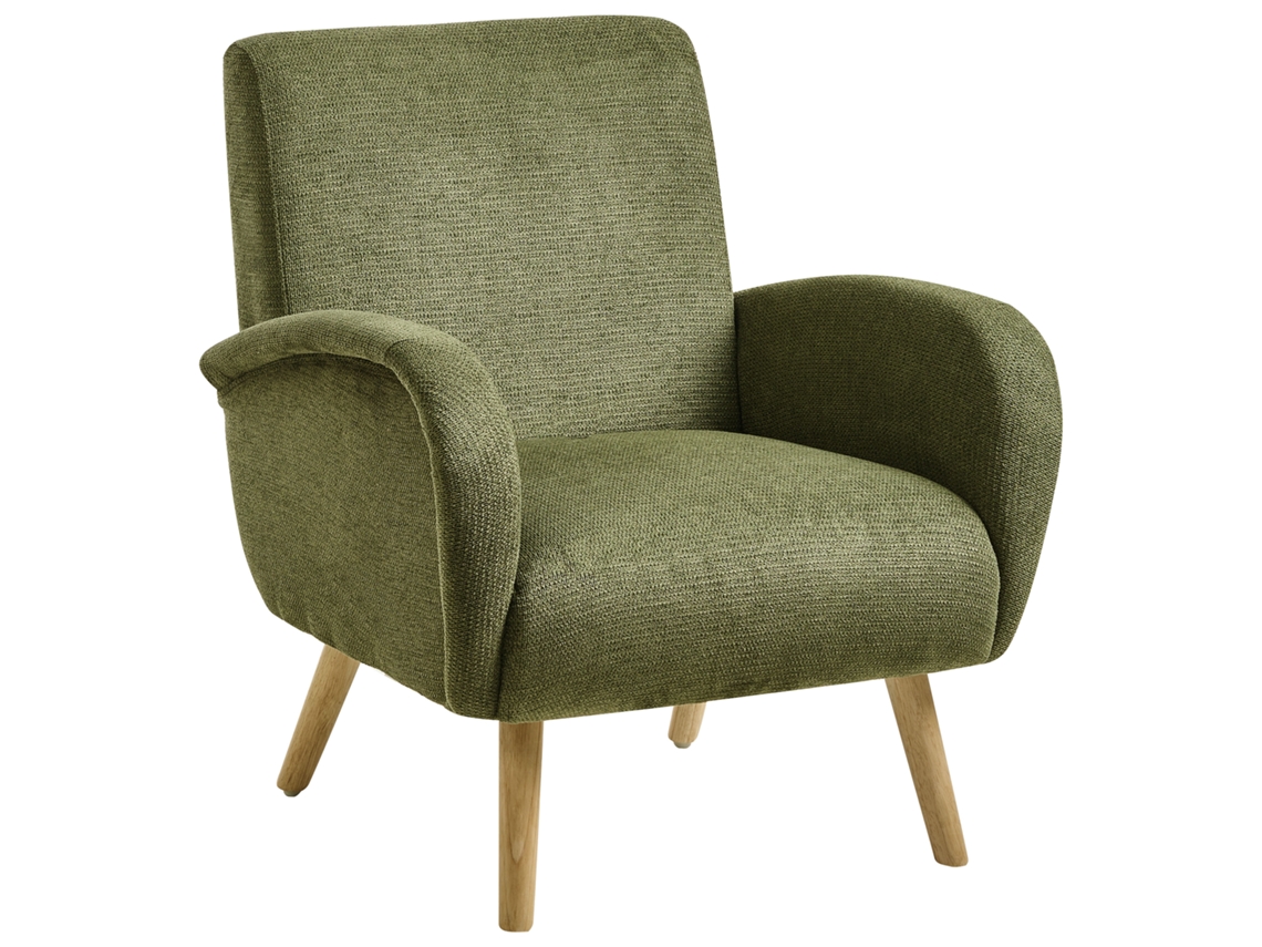 Poltrona Beliani Plassen em tecido verde 73x53x82