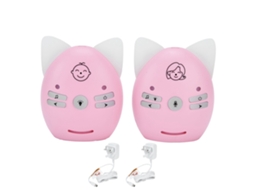 Monitor Digital Sem Fio Para Bebê V30 Com Detector De Choro Bidirecional E Alarme Sensível Uk Plug Rosa