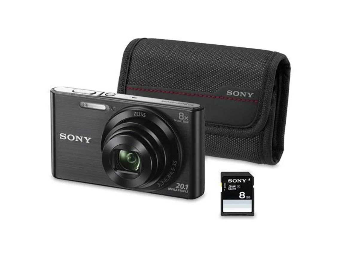 Máquina Fotográfica Compacta SONY W830 (Preto - 20.1 MP - ISO: 80 a 3200 - Zoom Ótico: 8x)
