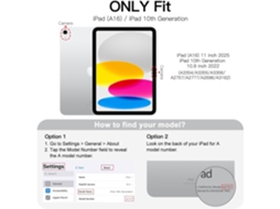 Capa Protetora Ultrafina Com Suporte E Função De Ativação/suspensão Automática Para Ipad 11ª/10ª Geração (2025/2022) Xinb Tuotuo (a16)