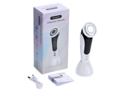 Massageador Facial Ems (branco Novo), Que Combina Terapia De Luz Led E Vibração Iônica Sônica.
