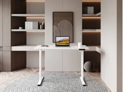 Secretária Elevatória MITSAI Denver com sistema de elevação automática e memória integrado (120(L) x 60(P) x 73 a 118(A) cm - Branco)