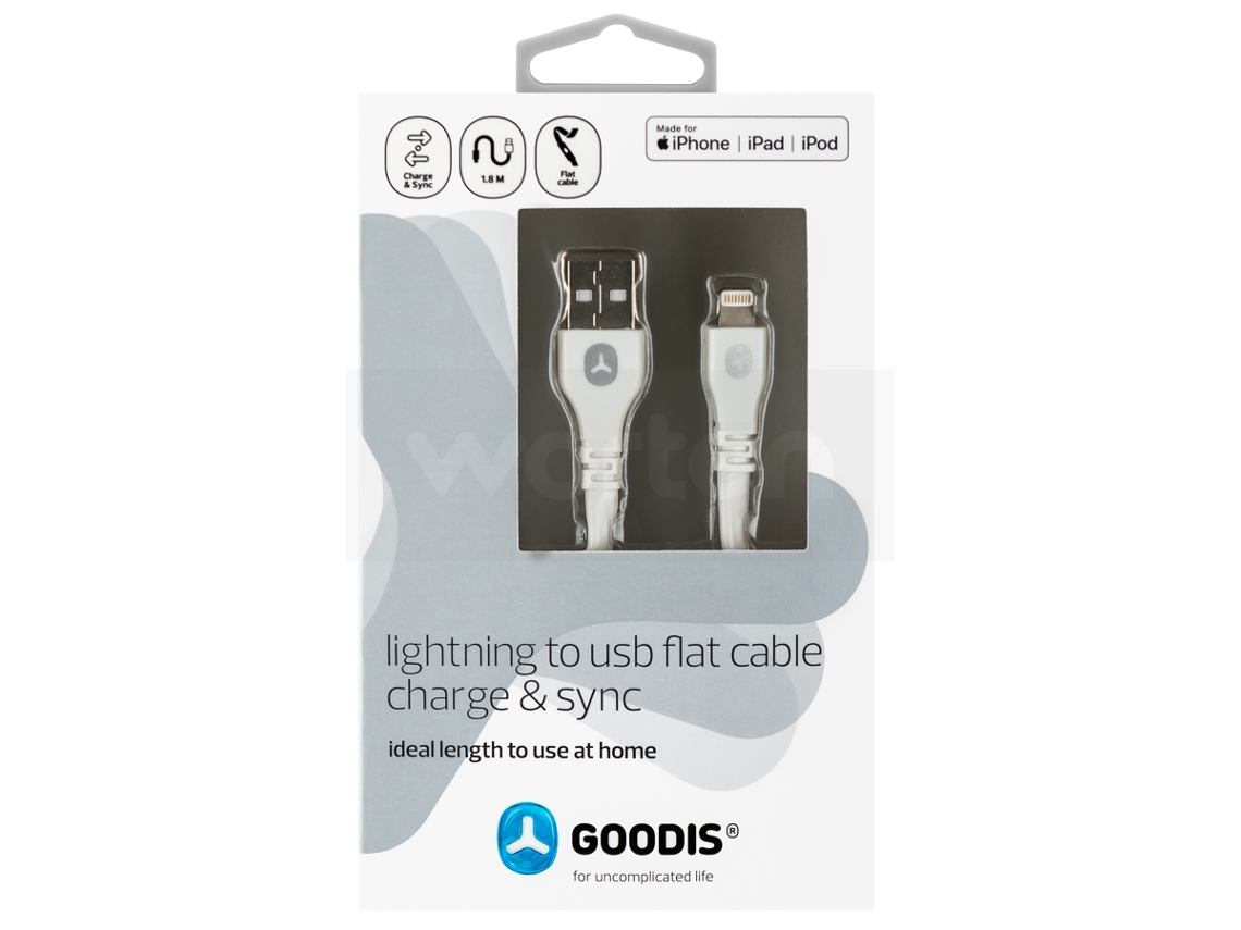 Cabo GOODIS Lightning (iPad - USB - Lightning - Branco)