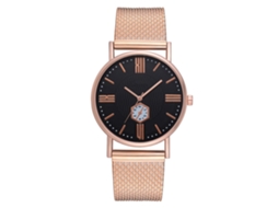 Relógio de pulso unissex Fanteeda casual e formal com pulseira de silicone (ouro rosa)