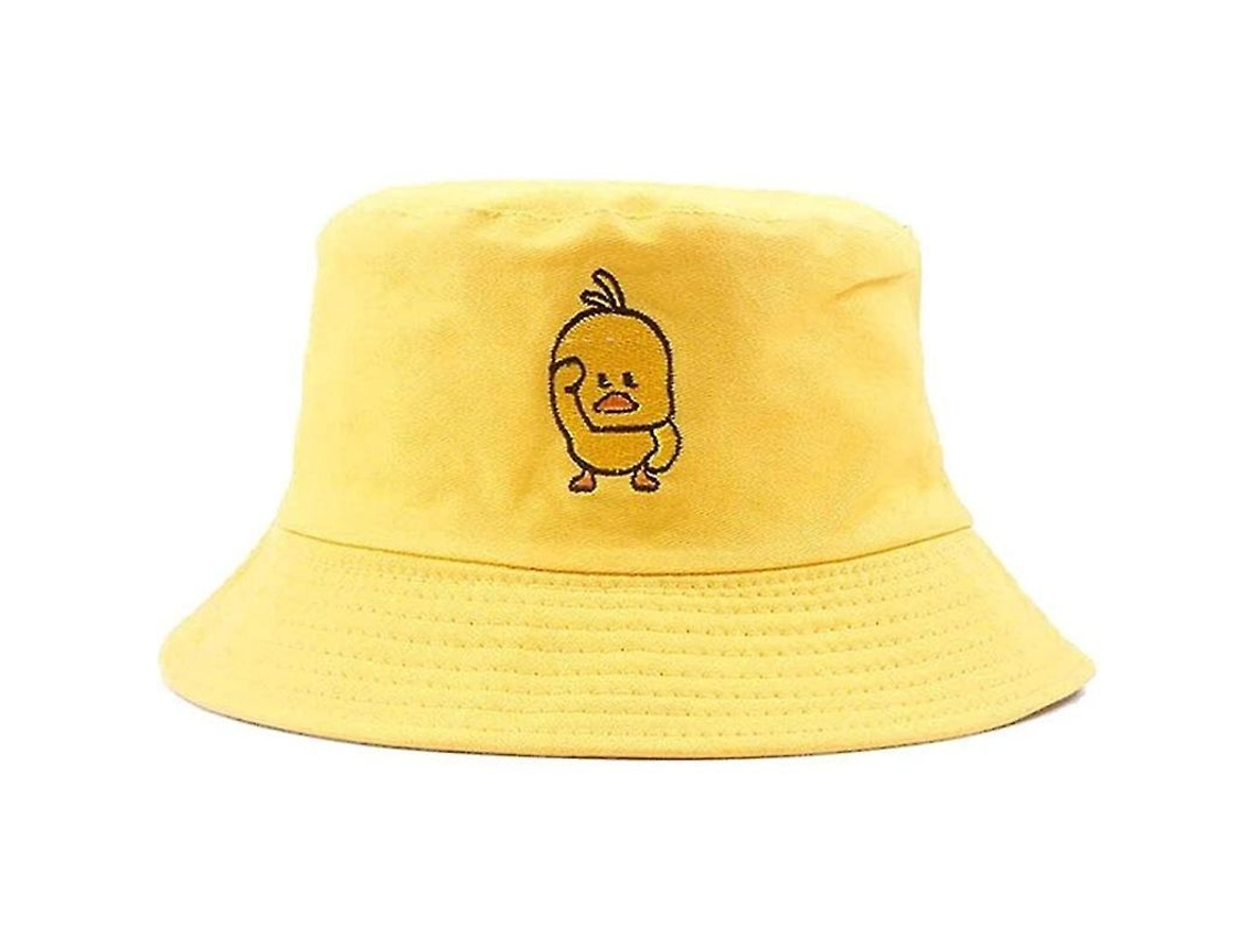 2026 gorra de Pescador Reversible Unisex com Bordado de Patinho Moda Pliegue Fecho com Broche Tamanho Único