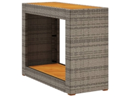 Mesa de apoio para jardim com tampo de madeira 100x40x75 cm Vime Pe Cinzento MAISON EXCLUSIVE