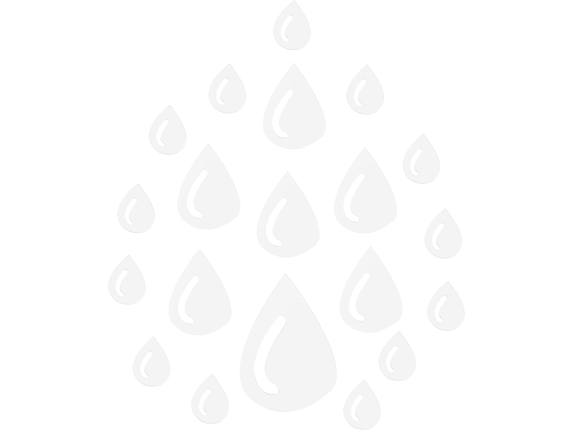 Conjunto De 20 Adesivos De Parede Em Acrílico Com Design De Gota D'água Prateada.