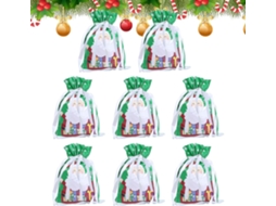 Sacolas De Natal Com Cordão | Conjunto De 8 Sacolas De Presente Com Cordão, Lembrancinhas Festivas, Decoração Vayotoy