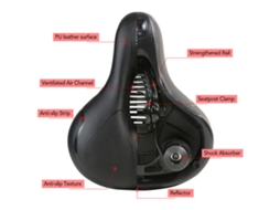 Assento De Bicicleta Mtb Impermeável Com Amortecimento Duplo