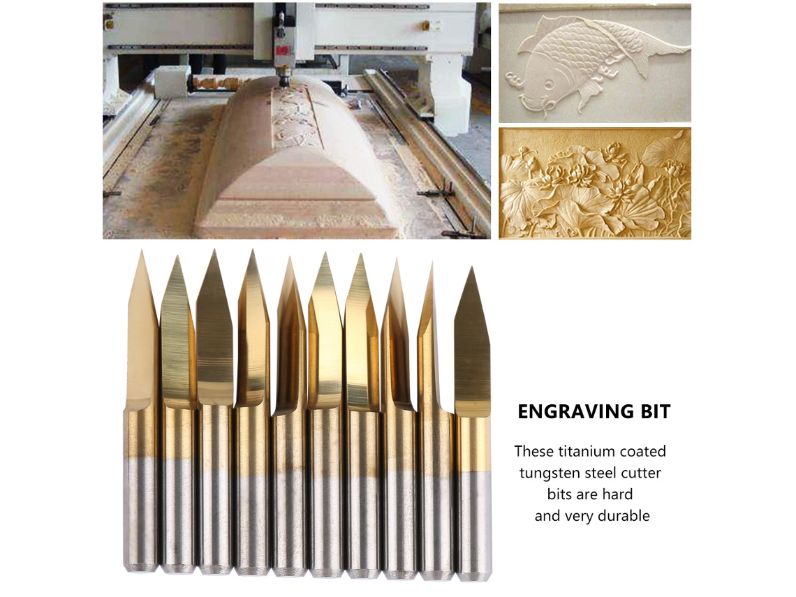 Laxiscreed Cabeçote De Revestimento Em Titânio Para Cortadora Cnc De Aço Tungstênio 3,175mm