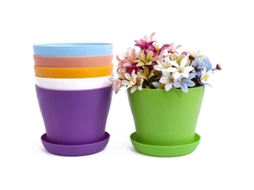 Vaso De Plástico Oversized Com Prato E Gotejador, Vaso Colorido Para Jardinagem E Plantas