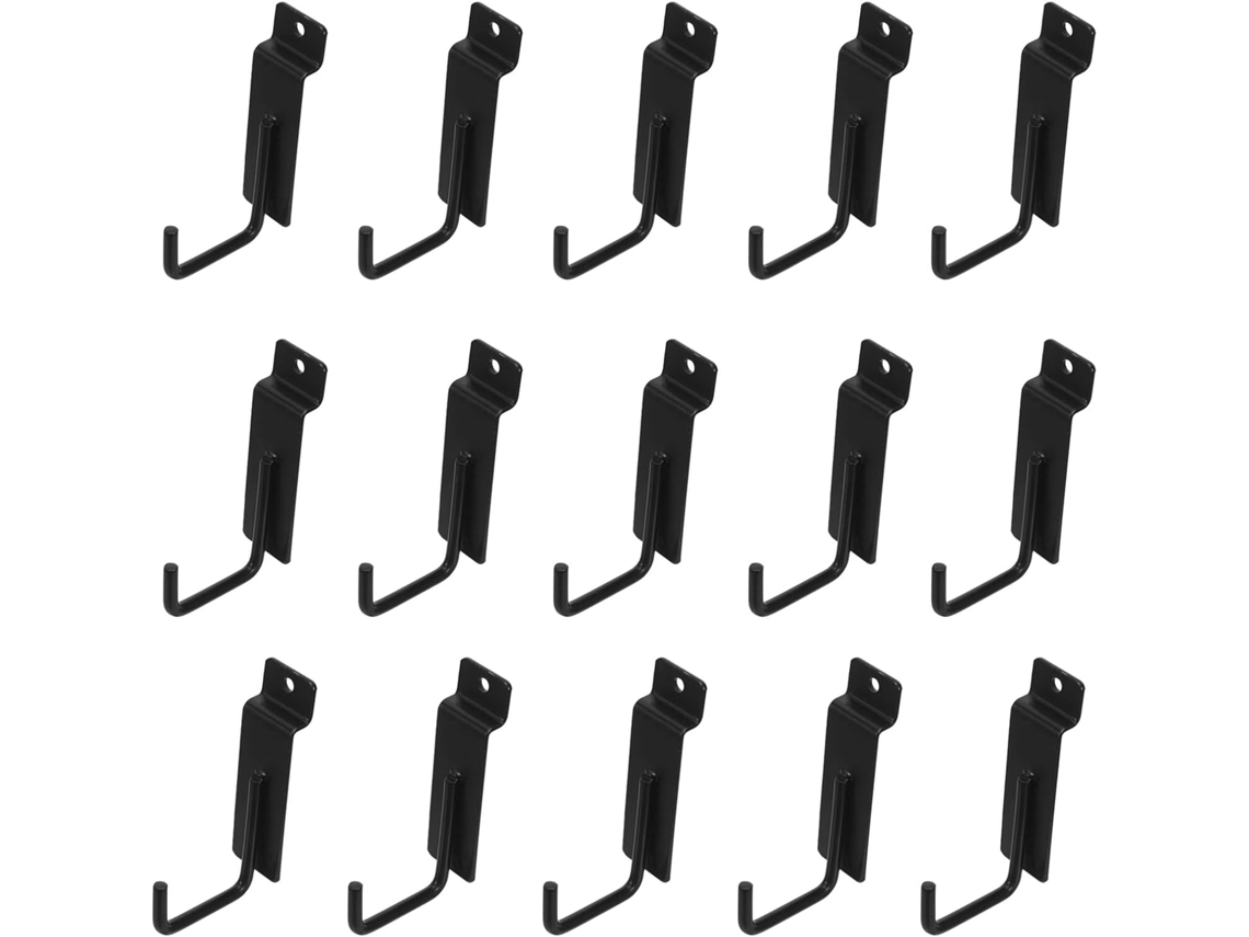 Ganchos De Metal Preto Chanfrado Yardenfun Painel Perfurado, 15 Peças, Com Revestimento Cromado Anticorrosivo,