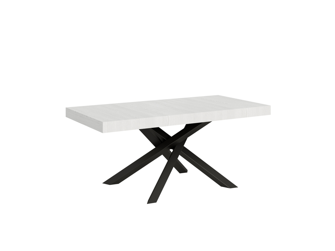 Mesa Extensível Volantis 200/460x90 Cm Branco Freixo Pernas Antracite Itamoby