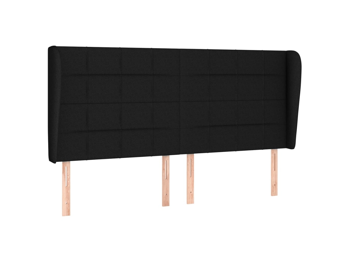 Headboard, Headboards Vidaxl Preto Tecido (203 X 23 X 118/128 Cm)