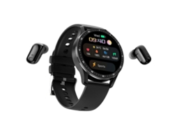 Relógio inteligente 2 em 1 com monitor de frequência cardíaca, Bluetooth e rastreador de atividades físicas TWS para smartphone.
