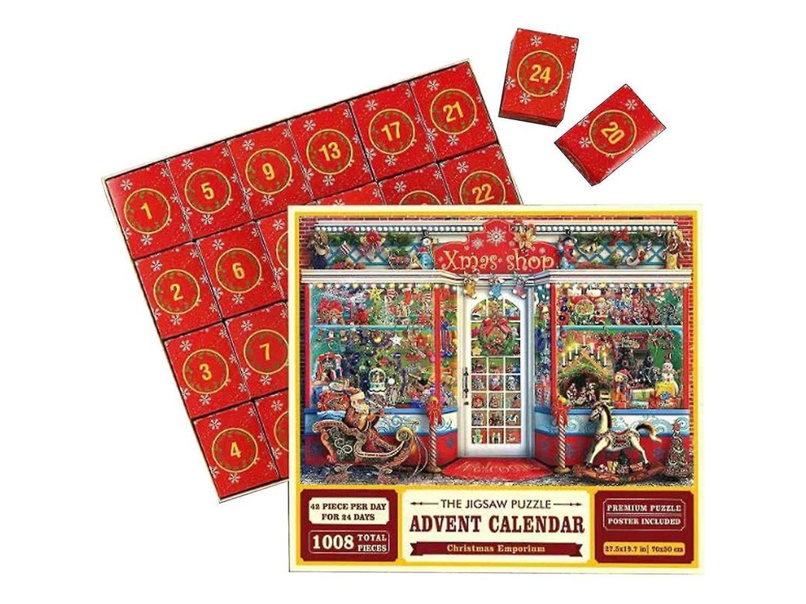Calendário De Adviento 2023 Quebra-cabeça De Natal, Quebra-cabeça Portátil Para Crianças, 24 Caixas Pequenas 02(1000 Peças)