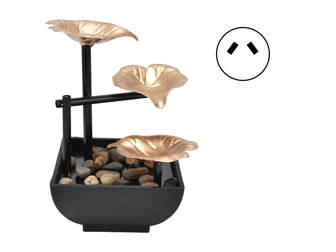 Fonte de mesa com água fluindo e Led para decoração Feng Shui | S/MARCA