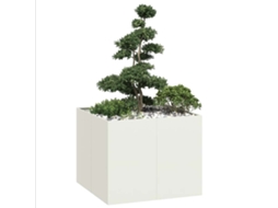 Vidaxl Vaso Floreira 100x100x80 Cm Aço Branco