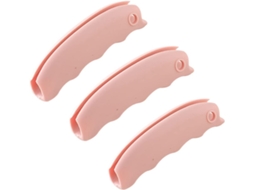 Conjunto De 3 Suportes De Silicone Para Alças De Sacolas Plásticas Aquaforge (rosa)
