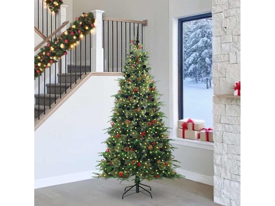 Vidaxl Árvore De Natal Articulada Artificial Verde 240 Cm Pe E Pvc