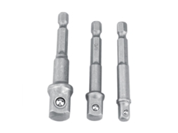Conjunto 3 Adaptadores De Chave De Sextavada Com Vástago Hexagonal 1/4
