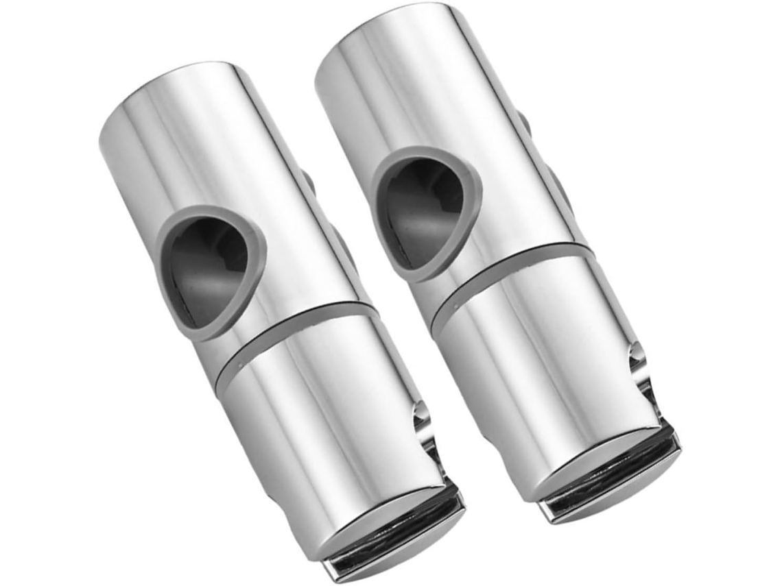 Conjunto De 2 Suportes Ajustáveis Para Chuveiro Trilho, Em Abs Prateado