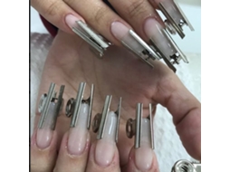 6pcs Pinças Para Unhas De Aço Inoxidável Ferramenta Curvatura Para Unhas De Acrílico Prateado
