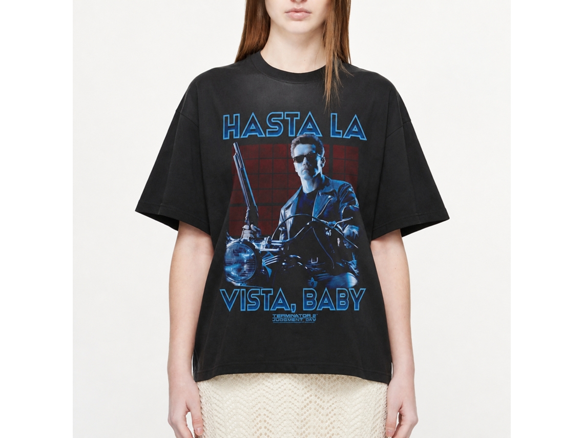 Rockinstone Terminator 2 Hasta La Vista Baby Black T-shirt Size:s