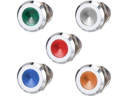 Vicasky Kit Com 5-luzes Indicadoras De Led Metálicas Impermeáveis 12mm, Fáceis De Instalar Em Painéis Carros E Modelos