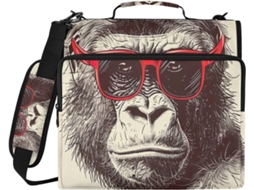 Funny Gorilla Bolsa Organizadora Resistente À Água Com Fecho De Zíper, Compartimento Laptop E Bolsos Documentos