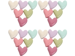 Magiclulu Conjunto De 24 Ímãs Geladeira Em Formato Coração, Com Acabamento Brilhante E Fáceis De Limpar, Estilo Kawaii