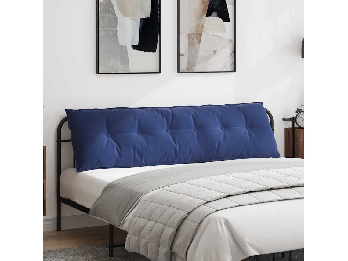 Vidaxl Travesseiro Para Costas Azul Polícia 180 X 50 Cm