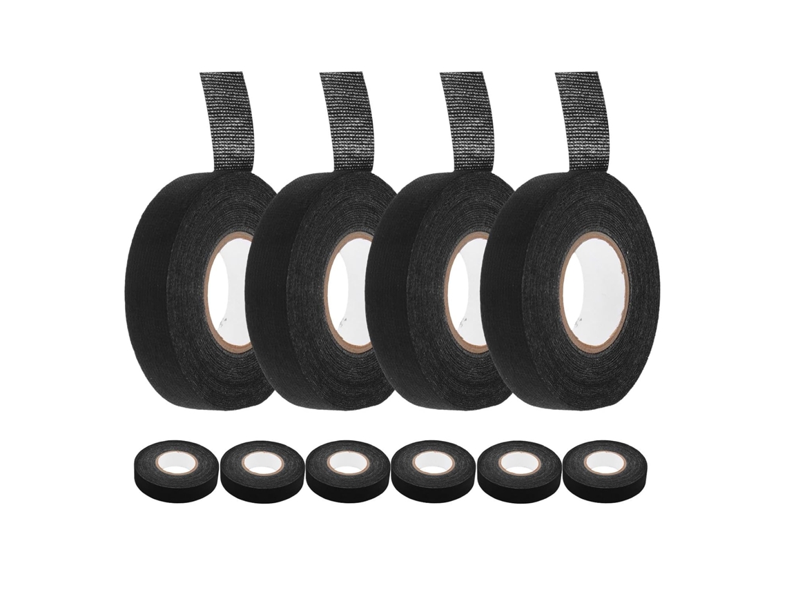 10 Pedaços De Fita Adesiva Preta, 19 Mm X 15 M, Para Agrupamento De Cabos.
