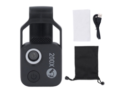 Microscópio Mali de bolso para celular 200x com luz LED e clip universal preto