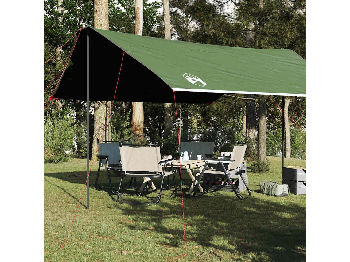 Vidaxl Lona De Campismo 460x305x210 Cm Impermeável Verde