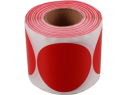 Adesivos Redondos Vermelhos Fáceis de Escrever, 1 Rolo com 500 Papel para Escritório e Casa. 6,50 X Cm Polegad