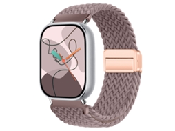 Pulseira De Nylon Trançado Com Fecho Magnético Para Xiaomi Mi Band 10pro, Huawei Fit 5, Redmi Watch 6-roxo Fumê