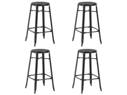 Vidaxl Bancos De Bar 4 Pcs Aço Preto