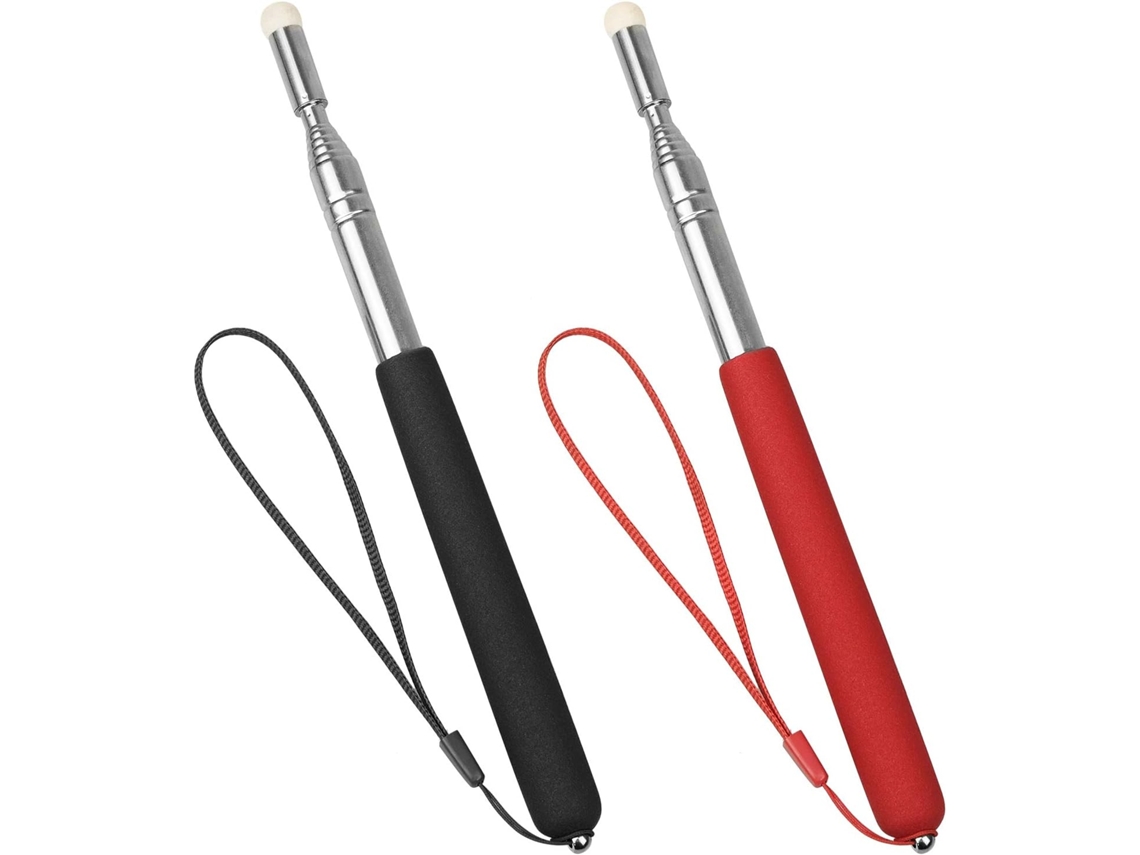 Ponteiro de Professor Telescópico 2 Peças 100 Cm Ponteiro de Ensino Retrátil Vara Extensível Ponteiro de Apresentador de Mão com C