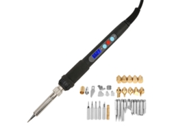 Kit de ferro de solda digital com 42 peças e LCD para marcenaria.