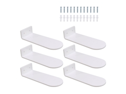 6 Prateleiras Flutuantes de Acrílico para Sapatos 20cm Display Parede Tênis Branco | S/MARCA