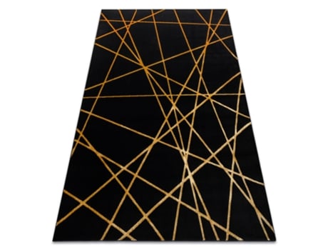 Tapete Gloss Moderno 406C 86 À Moda, Glamour, Art Deco, Geométrico Preto/Ouro (160 x 220 cm)