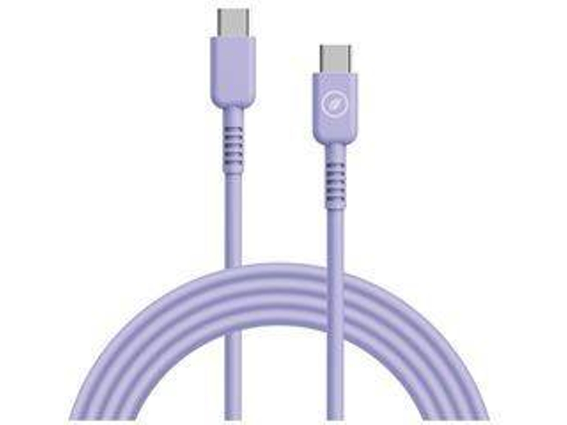 Cabo MUVIT USB-C a USB-C (3A/60W 1.2M Lavanda)