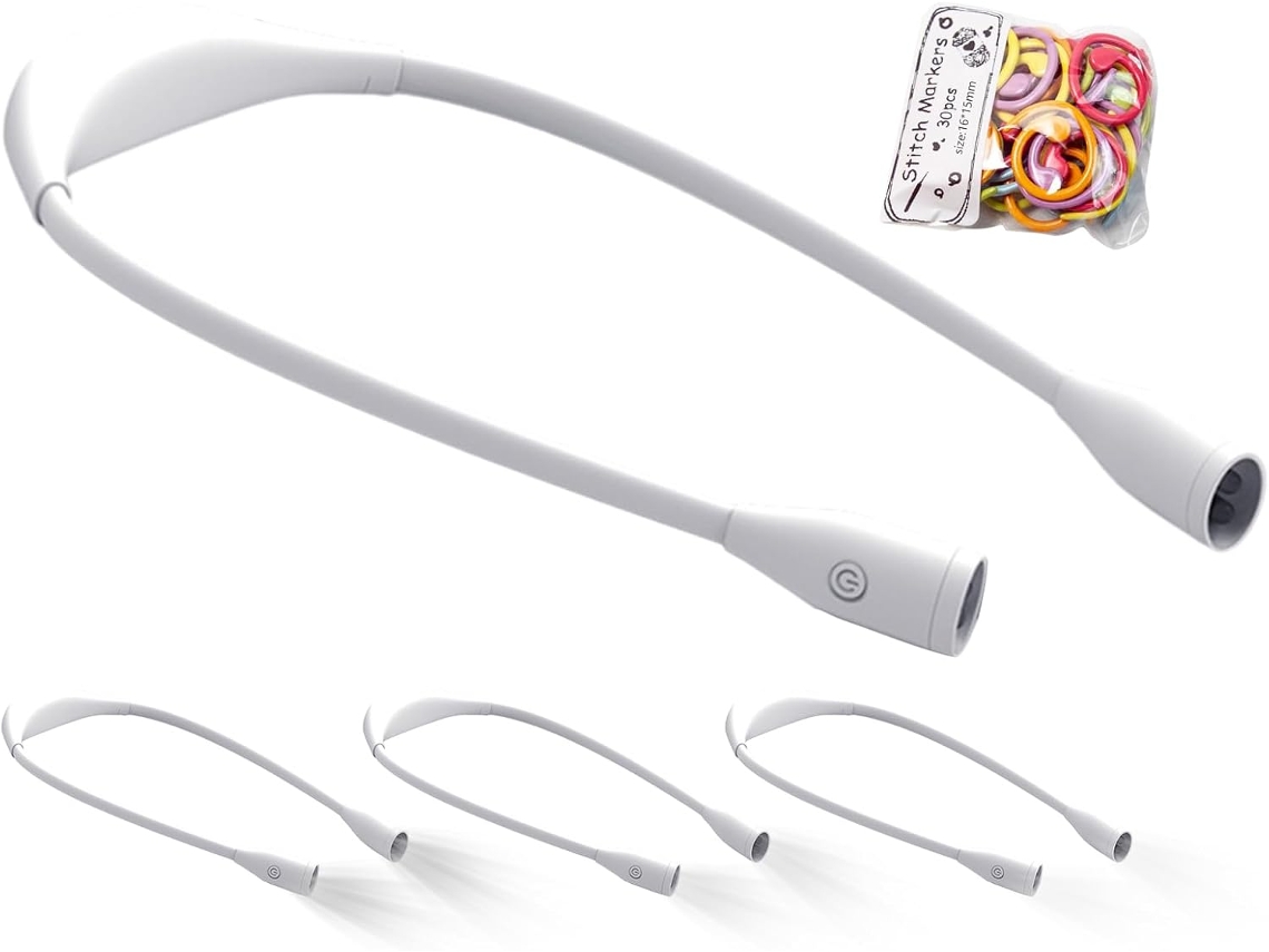 Luminária De Leitura Para O Pescoço – Lanterna Tricô Flexível, Faixa De Luz Portátil Para Leitura, Feixe De Luz Dobrável