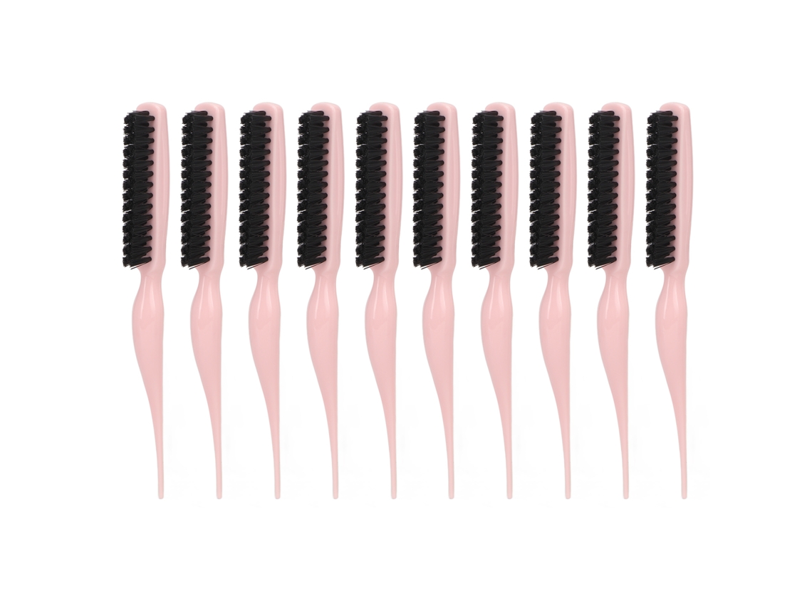 2026 10 Pincéis de Penteado Teasing de Nylon com Cola de Rato Design Ergonômico para Volume e Penteado Traseiro