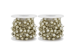 Guirlanda de Pérolas Estrela de 5 Pontas ABS de 10m para Decoração de Casamento, Natal, DIY, Ouro, 2pcs | S/MARCA