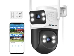 Genbolt Câmara Segurança  4g Lte Exterior, Sem Wi-fi, Lente Dupla, Poe, Sim, Gravação 24/7, Rastreamento Automático