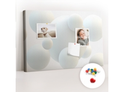 Quadro De Cortiça Com Impressão Abstração De Bolas Para A Sala De Estar Espelharte (60x40 Cm)